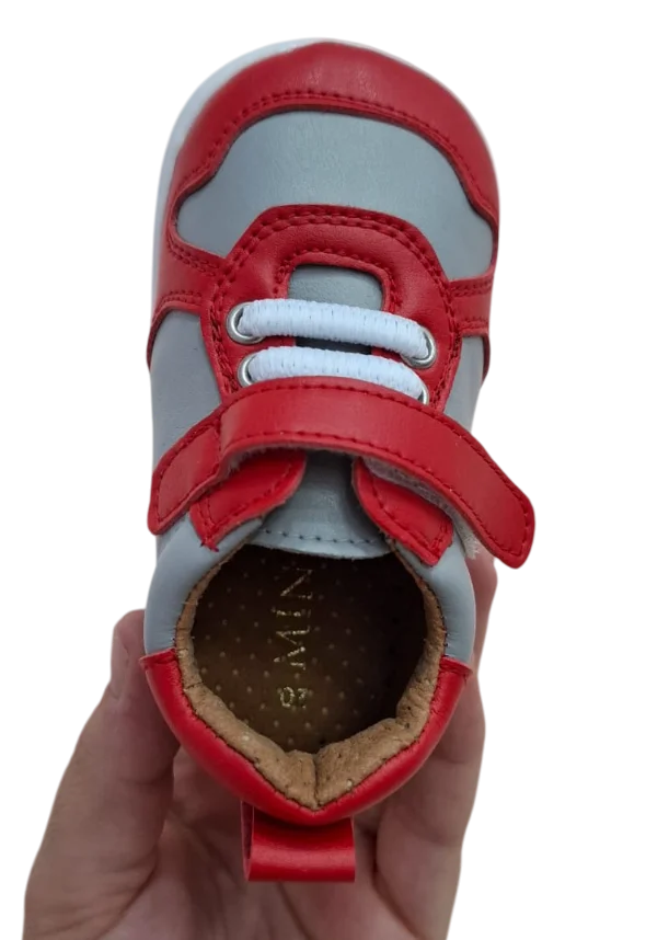 Calzado Barefoot Bamba GRIS y ROJO MiniShuu – Talla 20